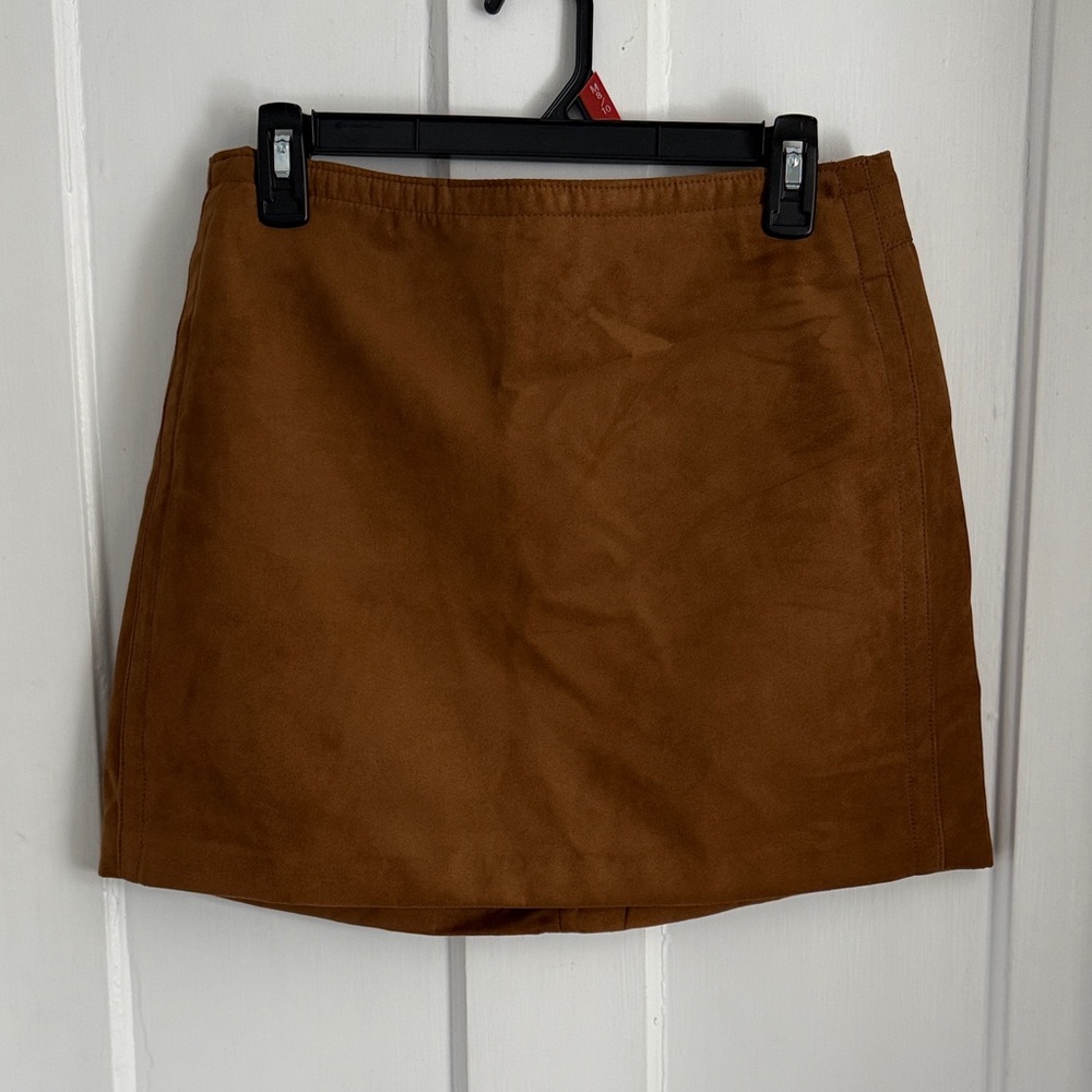 Brown Faux-Suede Skirt